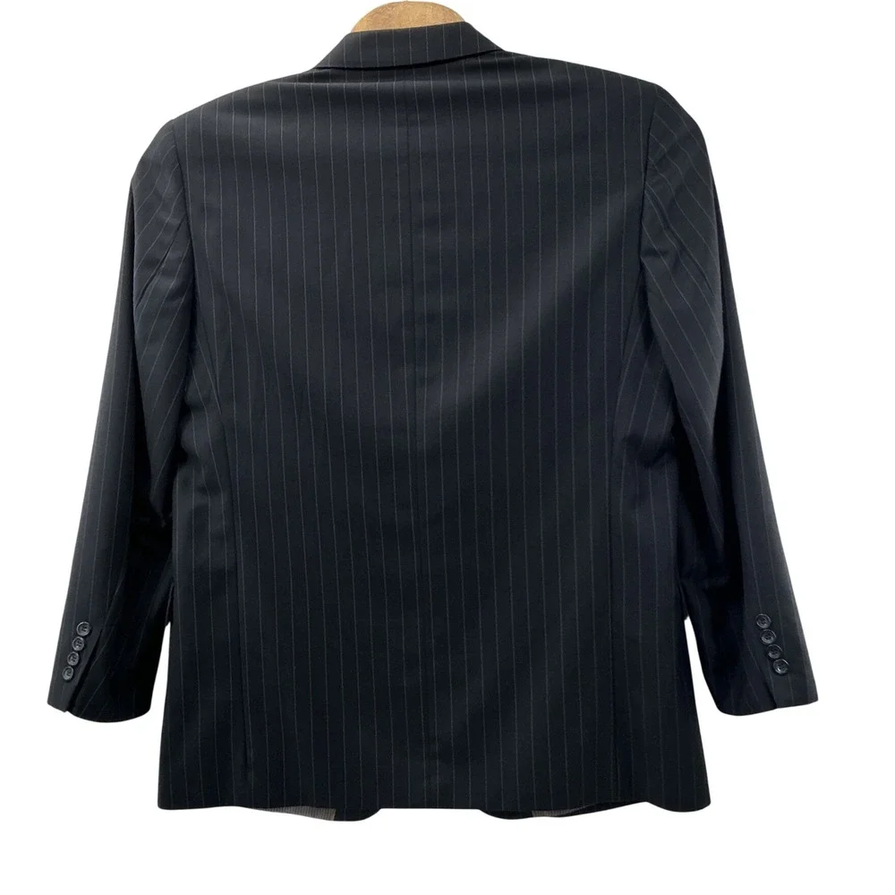 Caravelli Mens‎ Superior 150s Pinstripe Suit Jacket Blazer Navy Blue 50R